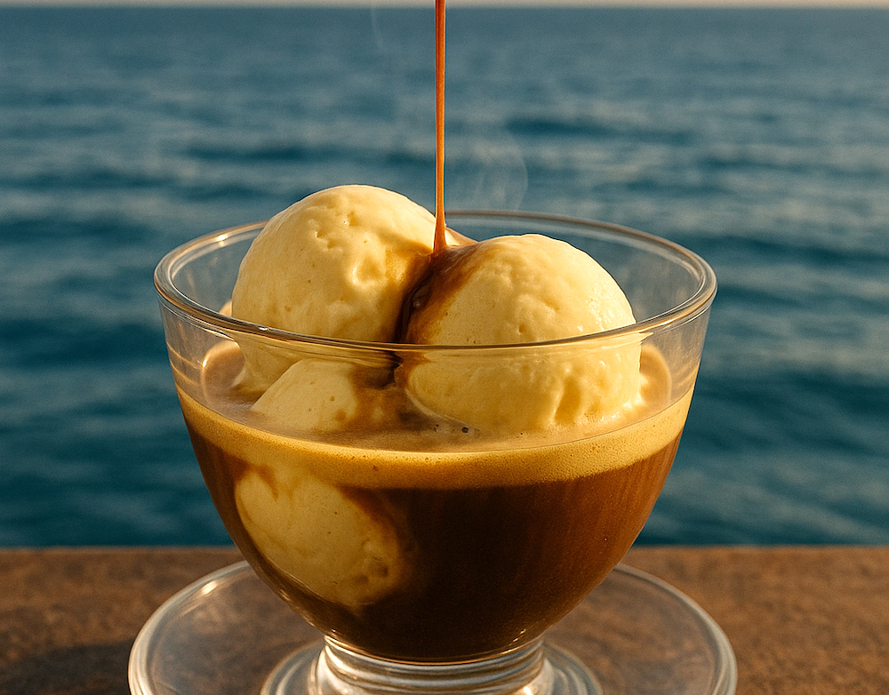 Laisser l'expresso fondre sur la glace avec un bon affogato